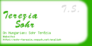 terezia sohr business card